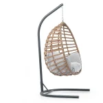 Balansoar scaun suspendat rattan exterior interior 205x110x95 cm - imagine 3
