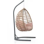 Balansoar scaun suspendat din rattan pentru exterior interior 205x110x95 cm - imagine 3