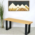 Banca gradina din lemn negru-natur,100 cm