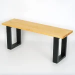 Banca gradina din lemn negru-natur,100 cm - imagine 4