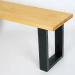 Banca gradina din lemn negru-natur,100 cm - imagine 2