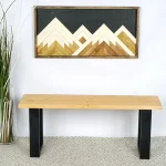 Banca gradina din lemn negru-natur,100 cm - imagine 3