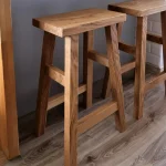 Scaun, taburet, din lemn culoare nuc ,40 cm - imagine 2