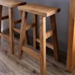 Scaun, taburet, din lemn culoare nuc ,40 cm - imagine 3