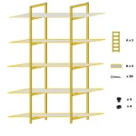 Biblioteca Lana din metal auriu 178x120x28 cm - imagine 5