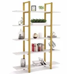 Biblioteca Lana din metal auriu 178x120x28 cm - imagine 4