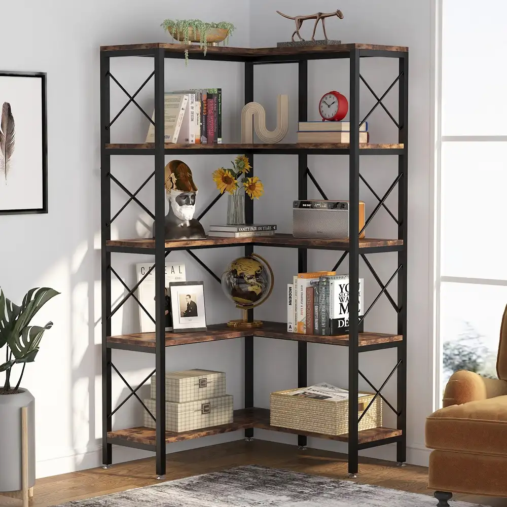 big-biblioteca-colt-homs-ro-metal-mobilier-horeca-birou-living-office-acasa-cck4 Biblioteca Cindy pentru colt din culuare nuc si negru, 167 cm - imagine 1