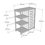 Biblioteca Benny consola culoare stejar 72 cm - imagine 4