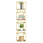 Biblioteca Art din metal culoare auriu 150 cm - imagine 3