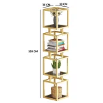 Biblioteca Art din metal culoare auriu 150 cm - imagine 2