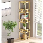 Biblioteca Art din metal culoare auriu 150 cm - imagine 5