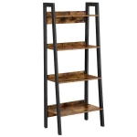 Etajera cu 4 polite, biblioteca culoare nuc, 137cm - imagine 4