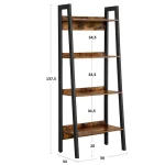 Etajera cu 4 polite, biblioteca culoare alb, 137cm - imagine 2