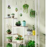 Biblioteca Endulus din metal culoare alb 180x 100x32 cm - imagine 3