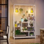 Biblioteca Endulus din metal culoare alb 180x 100x32 cm - imagine 5