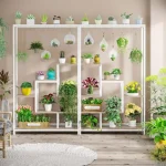 Biblioteca Endulus din metal culoare alb 180x 100x32 cm - imagine 6