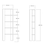 Biblioteca Polly culoare antracit 160cm - imagine 3