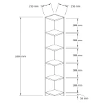 Biblioteca Porto colt culoare nuc si antracit 160cm - imagine 2