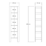 Biblioteca Trudy culoare nuc,180 cm - imagine 2