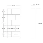 Biblioteca modern Jordan culoare antracit 162 cm - imagine 3