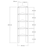 Biblioteca Cordia colt culoare antracit 160cm - imagine 2