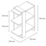 Biblioteca Fanny culoare alb si antracit 70 cm - imagine 3