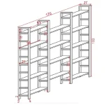 Biblioteca , stil industrial seria A-627,180x27x170 cm ,PL255 - imagine 5