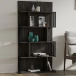 Biblioteca Alecia culoare antracit,160 cm - imagine 2