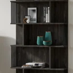 Biblioteca Alecia culoare antracit,160 cm - imagine 3