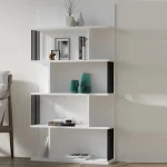 Biblioteca Alecia culoare alb si negru 160cm