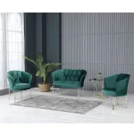 Set canapea Viena Homs textil verde-auriu,30703 - imagine 12