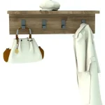 Cuier cu 4 agatatori si polita, Anatolya Homs, 60 x 16 x 15 cm, nuc - imagine 2