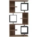 Biblioteca Idalia culoare nuc si antracit 172 cm - imagine 4