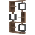Biblioteca Idalia culoare nuc si antracit 172 cm - imagine 3