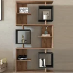 Biblioteca Idalia culoare nuc si antracit 172 cm - imagine 2