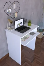 Birou compact 60×75×45 cm – PAL alb economic - imagine 2