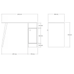 Birou Calvin masa pc,office,culoare antracit si oak,110 cm - imagine 3