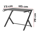 Birou calculator cadru metalic Nadia Homs, negru - imagine 2