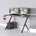 Birou calculator cadru metalic Nadia Homs, negru - imagine 3