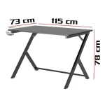 Birou calculator cadru metalic Nadia Homs, negru - imagine 6