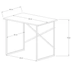 Birou stil industrial Coby culoare alb, metal/pal, 90 cm - imagine 4