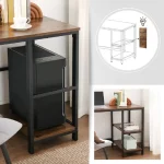 Birou de colt Oscar, culoare nuc si negru, 138x138x76 cm - imagine 3