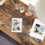 Birou de colt Oscar, culoare nuc si negru, 138x138x76 cm - imagine 8