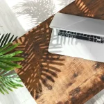 Birou de colt Oscar, culoare nuc si negru, 138x138x76 cm - imagine 10