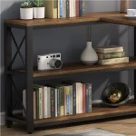 Birou Oscar,culoare nuc si negru,135+110x75 cm - imagine 7
