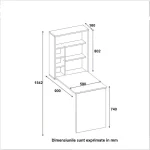 Birou suspendat pliabil Ride Homs 90 x 154.2 x 59 cm, Alb - imagine 4