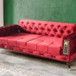 Canapea extensibila 3 locuri living 225x89x90 cm – stofa albastra – Bolivia - imagine 4