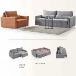 Fotoliu Extensibil Bej Deschis, Benisa, 137 x 97 cm - imagine 4