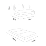 Canapea extensibila 2 locuri moderna,Taida,180X120 cm – stofa gri - imagine 4