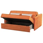 Canapea extensibila 2 locuri cu lada 166x113x91 cm – stofa maro – Merlin - imagine 4